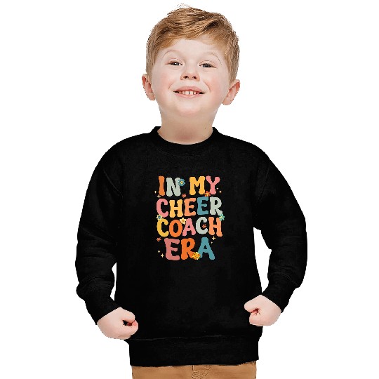 In My Cheer Coachs Era Funny Retro Groovy Cheerleading Coach Sweatshirts
