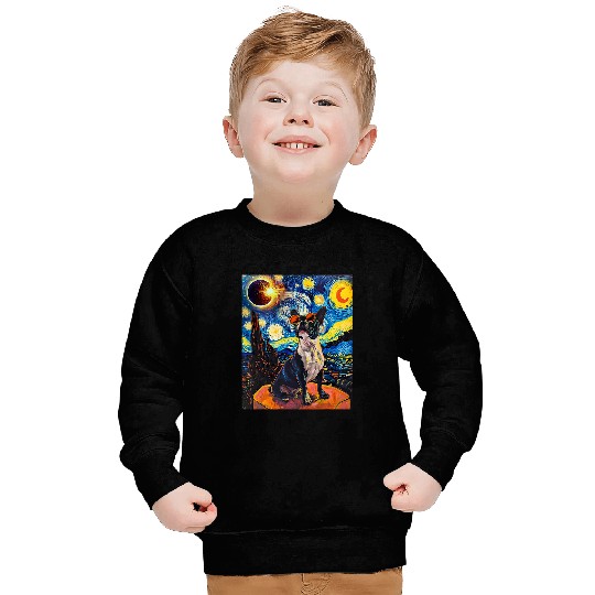 Total Solar Eclipse Boston Terrier Dog Sweatshirts