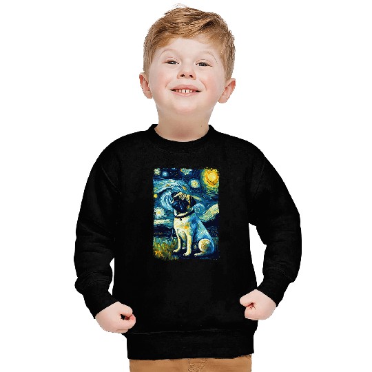 Pug Starry Night Sweatshirts