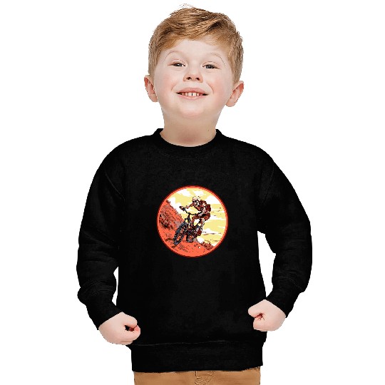 Mountain Biker Skeletons Monster Retro Horror Biking Sweatshirts