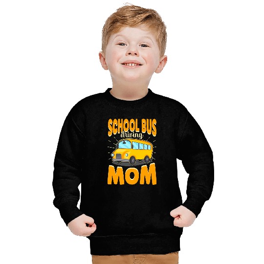 Womens Yellow Shuttle School Bus Driving Mom Bus Driver Sweatshirts