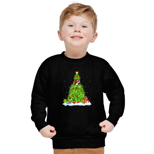 xmass Lights Cavalier King Charles Spaniel Dog Christmas Tree 2 Sweatshirts