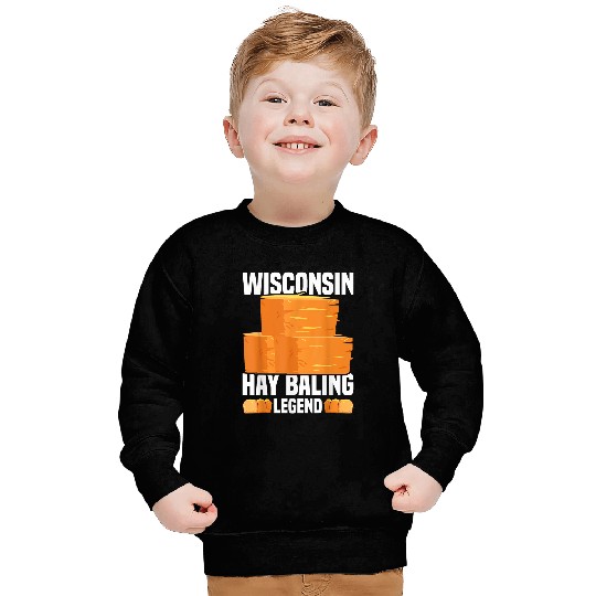 Wisconsin Hay Baling Legend Hay Bale Farming Sweatshirts
