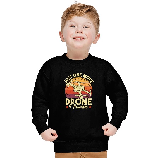Retro Sunset Funny Drone Pilot Quadcopter Drone Lover Sweatshirts
