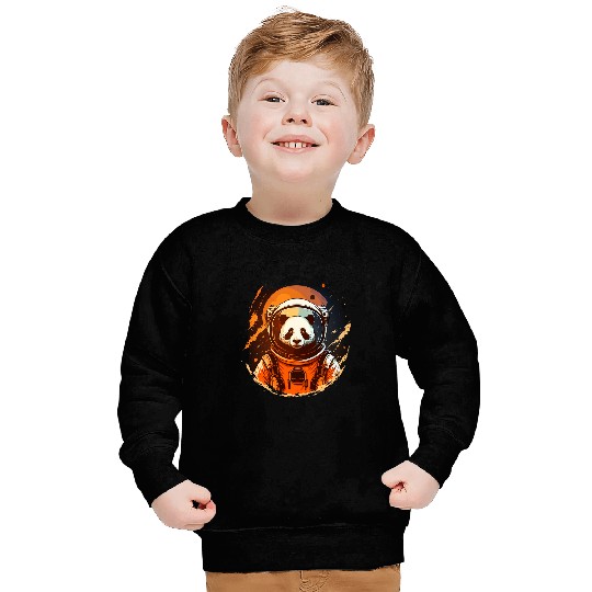 Outer Space Panda on Galaxy Astronaut Panda 22 Sweatshirts