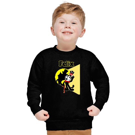 Felix Cartoon onStage in Spotlight Wears Bow Tie Top Hat Sweatshirts