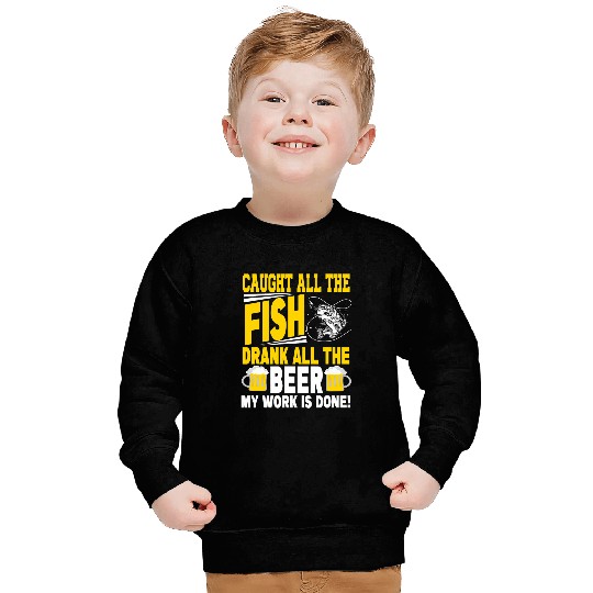 Caught all fish drank all Beer Brewery Alcohol Brew Pub 2 Sweatshirts