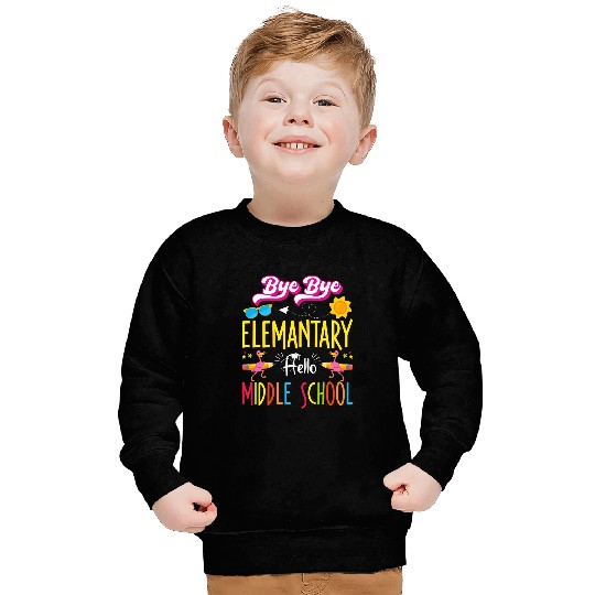 Flamingo Back to School Bye Elementary Hello Middle School Sweatshirts