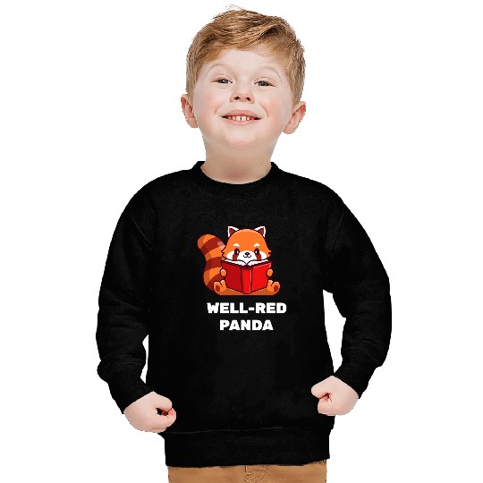 Funny Reading Red Panda Book Lover Nerd Gift Sweatshirts