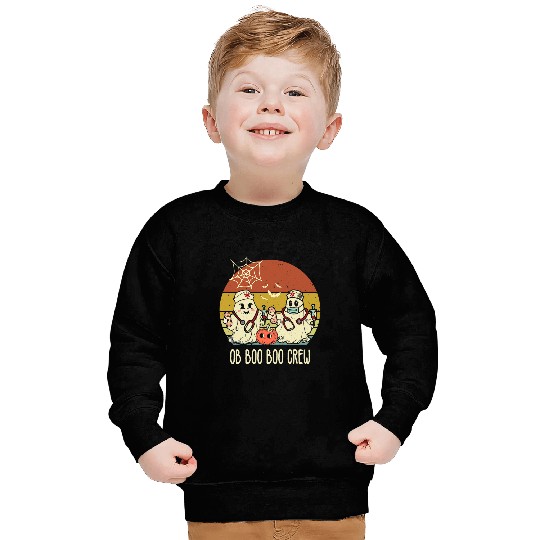 OB nurses Boo Crew Retro Halloween OB GYN nurses Sweatshirts