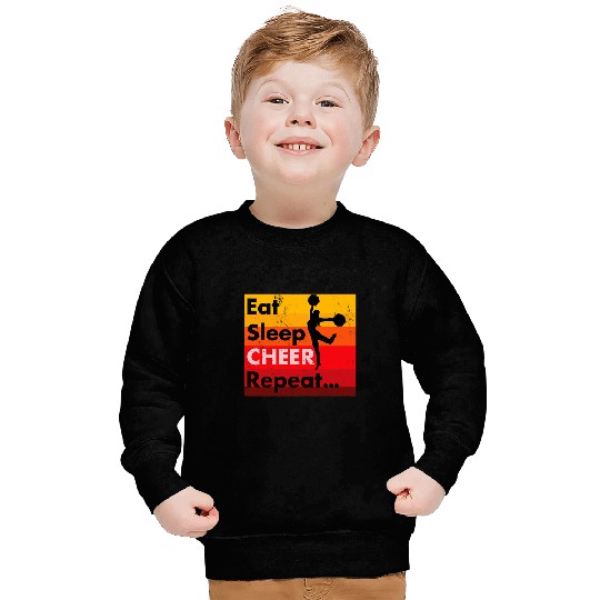 Eat Sleep Cheer Repeat Funny Cheerleading Team Sweatshirts