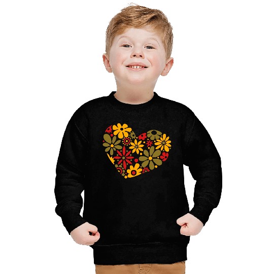 Flowerpower Heart Colorful Design Sweatshirts