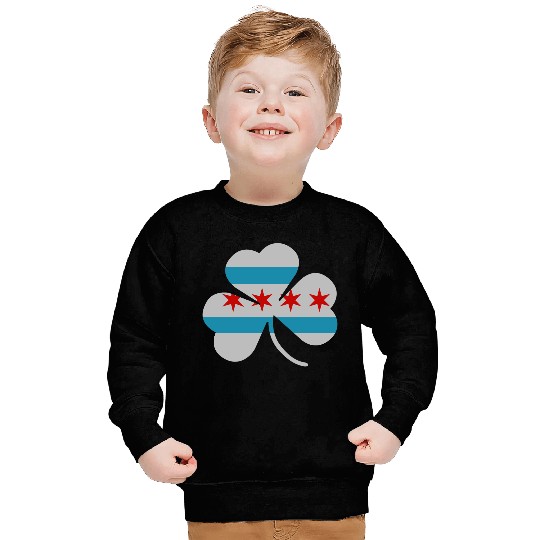 Irish Chicago Flag Shamrock Sweatshirts
