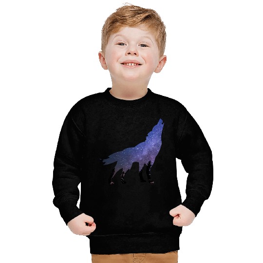 Wolf wolves galaxy howl Sweatshirts