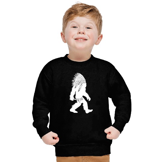 native american bigfoot wearing head holding Sweatshirts