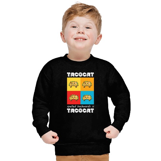 Funny Taco Cat Tacocat Spelled Backwards Palindrom Sweatshirts
