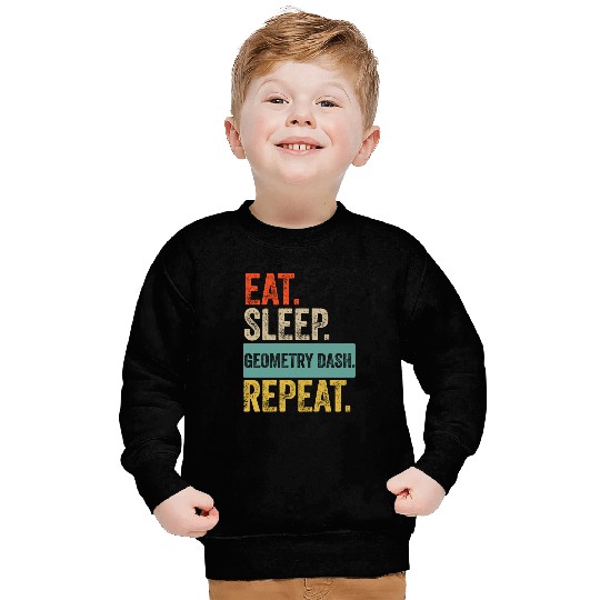 Eat sleep geometry dash repeat retro vintage Sweatshirts