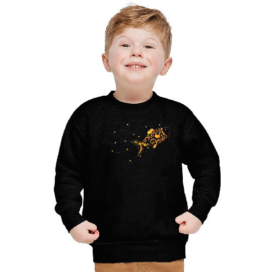 Artsy gold fish waves Sweatshirts