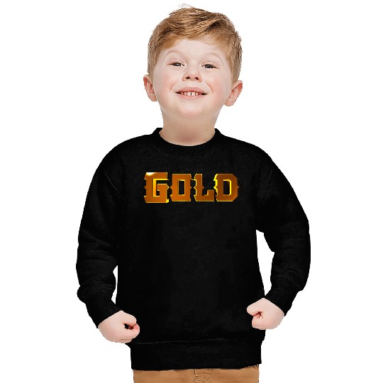 Gold Stylized Text Sweatshirts