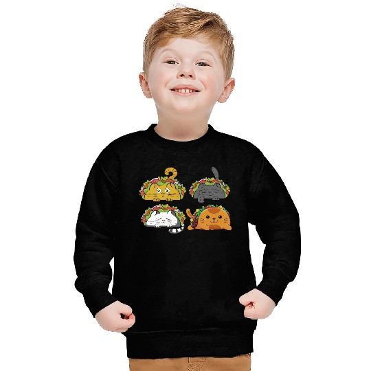 Cute Taco Cats Mexican Taco Lover Sweatshirts