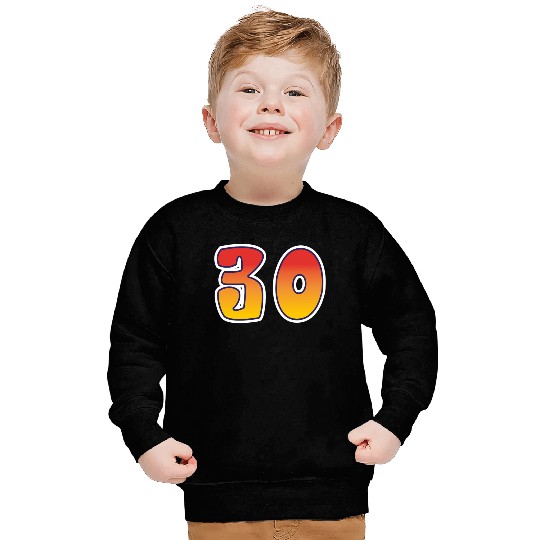 Number 30 Red - Orange Design Sweatshirts