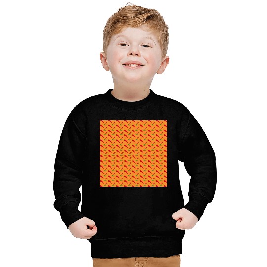 Red Chilli Pepper Pattern on orang Sweatshirts