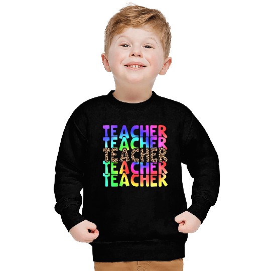 Teacher, colorful. Leopard Sweatshirts