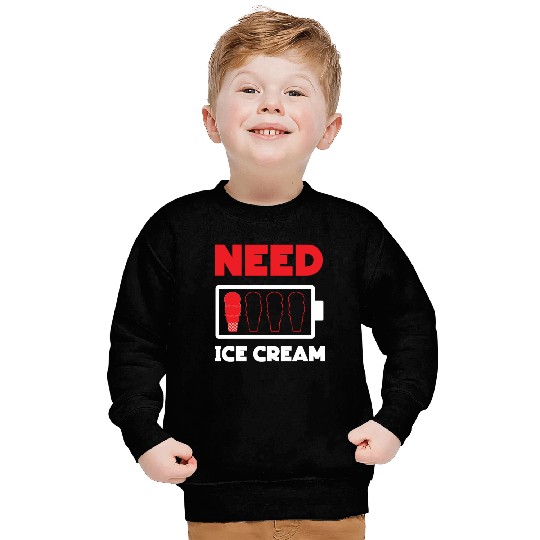 Ice Cream Battery Cone Need Ice Sweatshirts