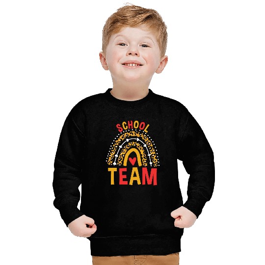 Leopard Rainbow Back To School Team Sweatshirts