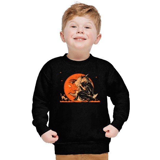 Great Vintage Witch And Moon Halloween Sweatshirts