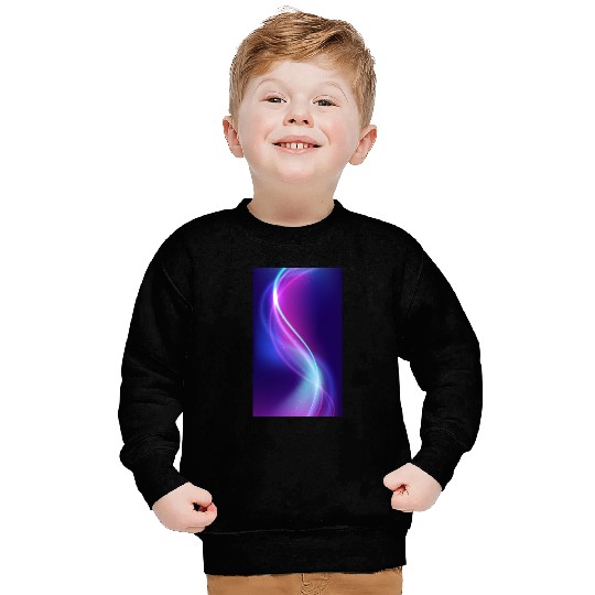 Abstract Blue Pink Waves Sweatshirts