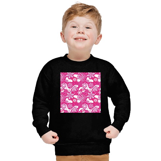Abstract Pink Winter Pattern Sweatshirts