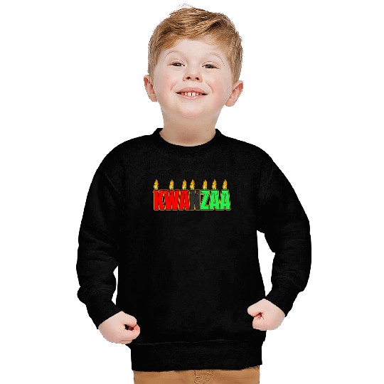 Afro American Candle Kinara Kwanzaa Sweatshirts