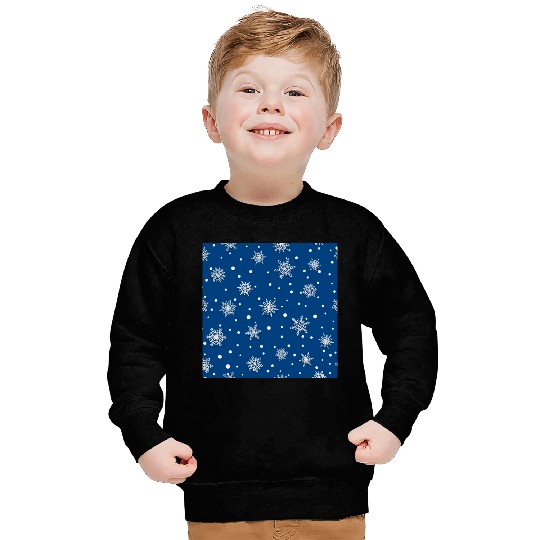 Modern Navy Blue Snowflakes Pattern Sweatshirts
