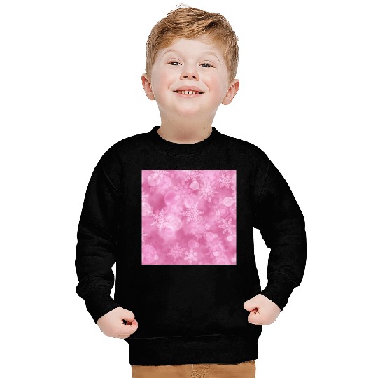 Pink White Snowflakes Pattern Sweatshirts