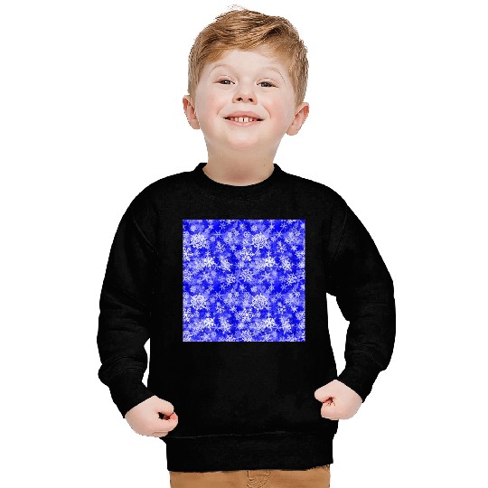 Navy Blue White Snowflakes Pattern Sweatshirts
