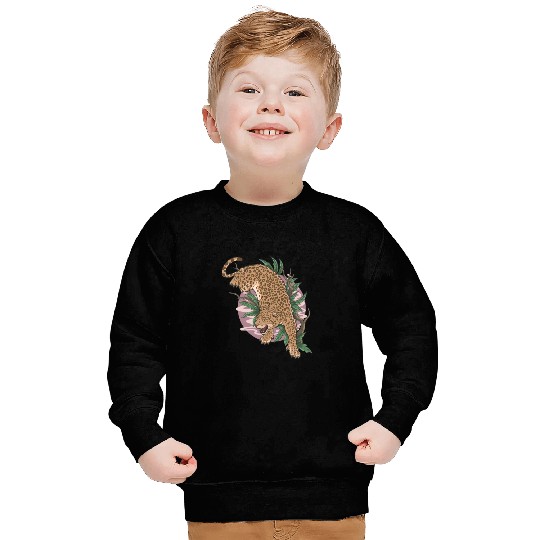 leopard wild animal climb Sweatshirts