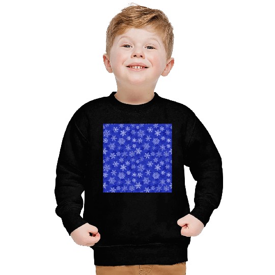 Pretty Navy Blue Snowflakes Pattern Sweatshirts