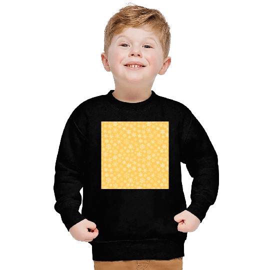 Modern Yellow Snowflakes Pattern Sweatshirts