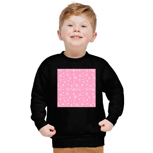 Snowflakes Pattern Pink White Sweatshirts
