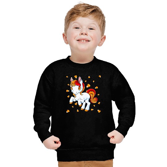 Halloween Unicorn Pony Candy Corn Halloween Sweatshirts