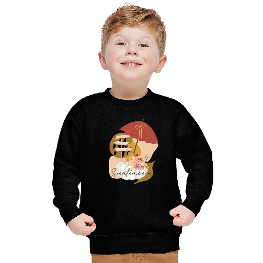 Fall September white pumpkin abstract Sweatshirts