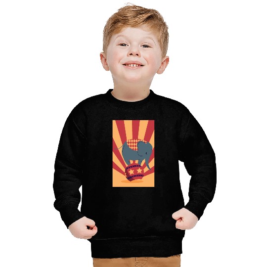 Retro Elephant Unicyclist Gift Sweatshirts