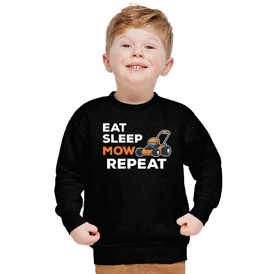 Eat Sleep Mow Repeat Funny Quote Landscaper Grass Sweatshirts
