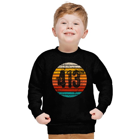 Distressed Vintage Sunset 413 Area Code Sweatshirts