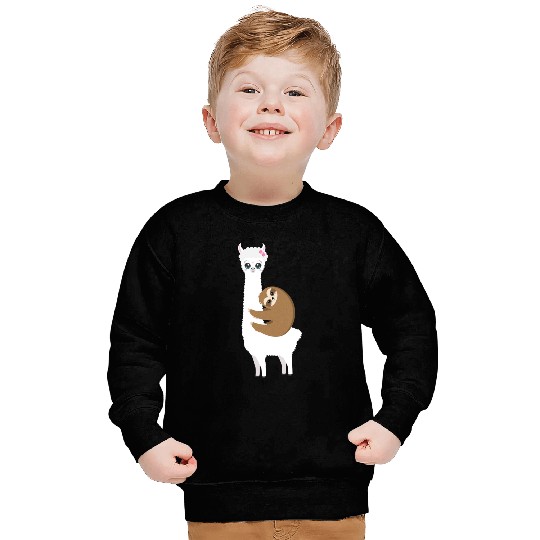 Cute kawaii llama with sloth Sweatshirts