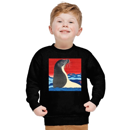 Ukiyo-e Seal, Japanese Print Sweatshirts