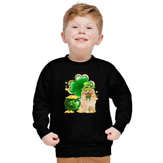 Pomeranian Dog Shamrock St Patricks Day Sweatshirts