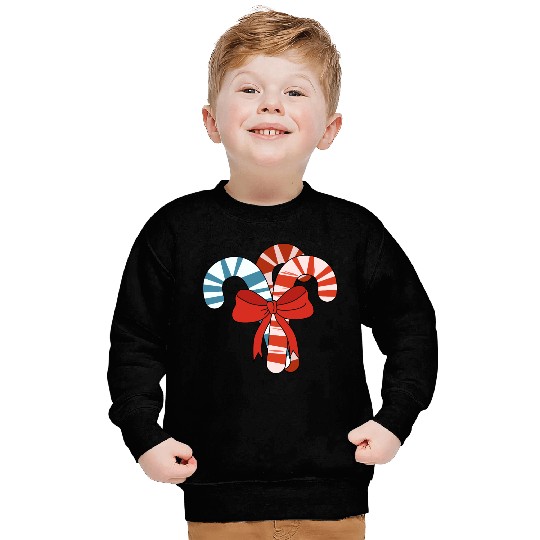 Candy Cane Christmas Bow Sweatshirts