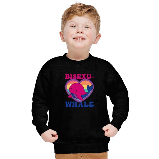 Bisexu-Whale Kawaii Whale Bisexual Pride Flag Sweatshirts